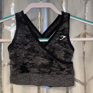 Grey camo gym shark bra